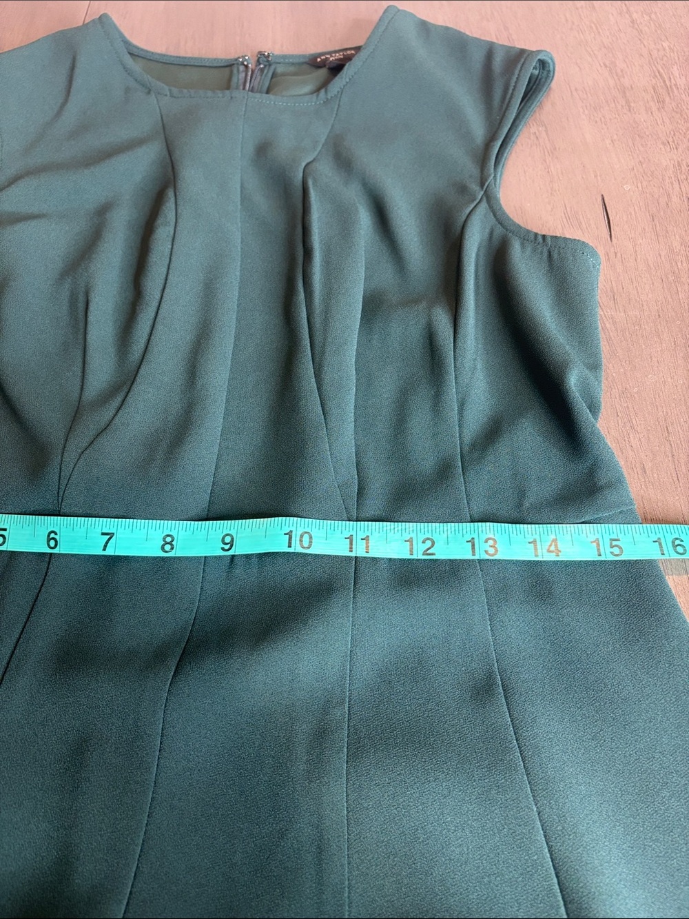 💚 Wedding Guest Party Emerald Green A-Line Dress 8P Ann Taylor Petite Flowy 💚 - Picture 5 of 9